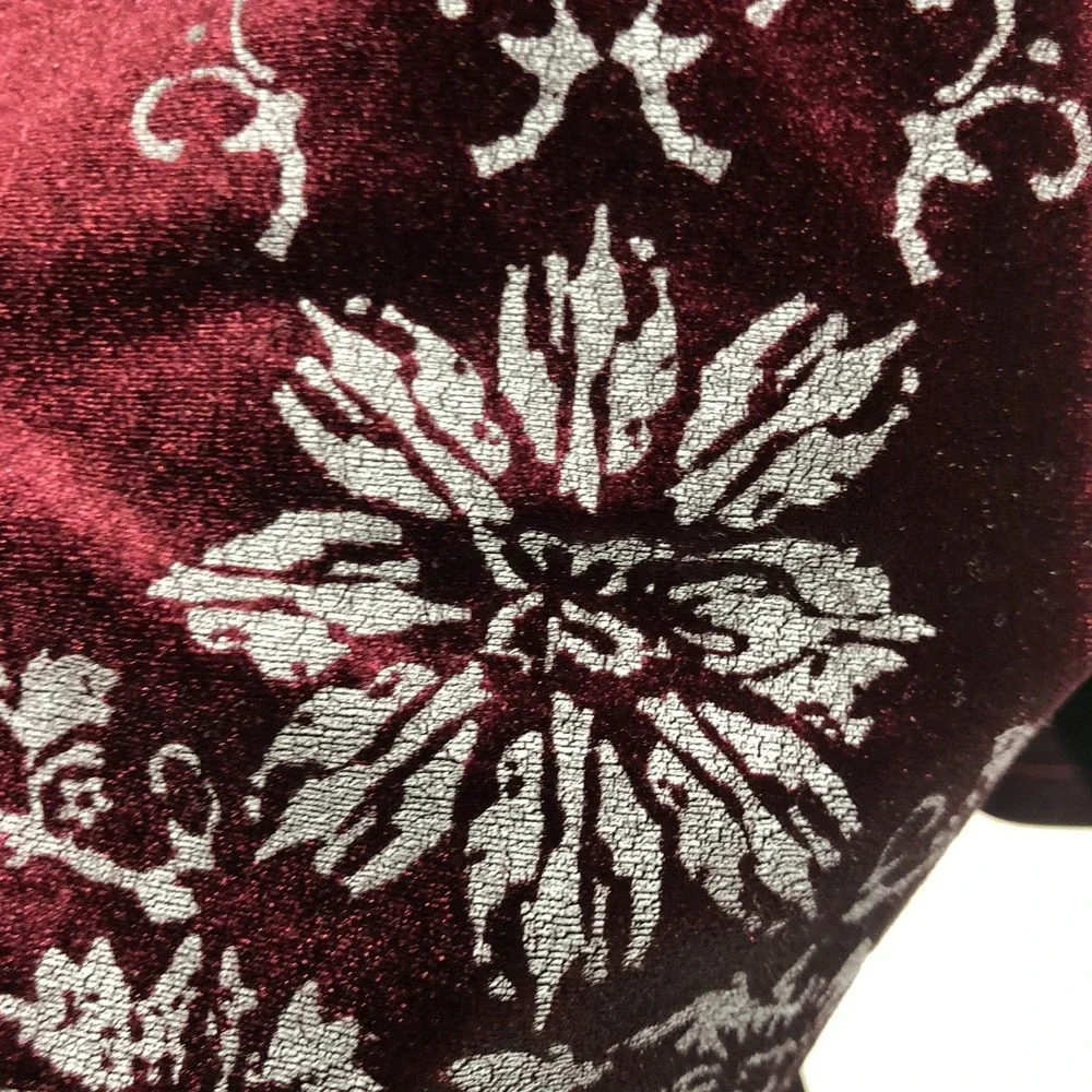 VTG 90s Velvet Maxi Dress Size M/L Burgundy 2pc Whimsigoth Dark Fairy Witchy - Picture 5 of 9